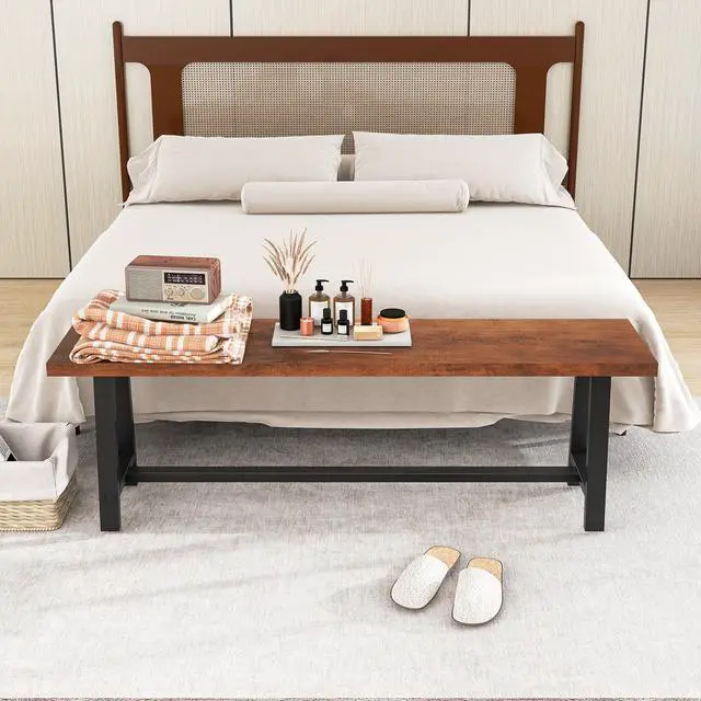 Alt view image 6 of 7 - SlickBlue 60 Inch Dining Bench 3 Person Entryway Shoe Bench with Metal Frame-60 inches