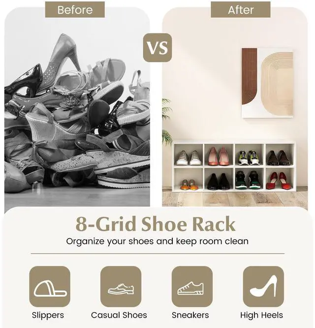 Alt view image 7 of 7 - SlickBlue 8 Cubbies Shoe Organizer with 500 LBS Weight Capacity