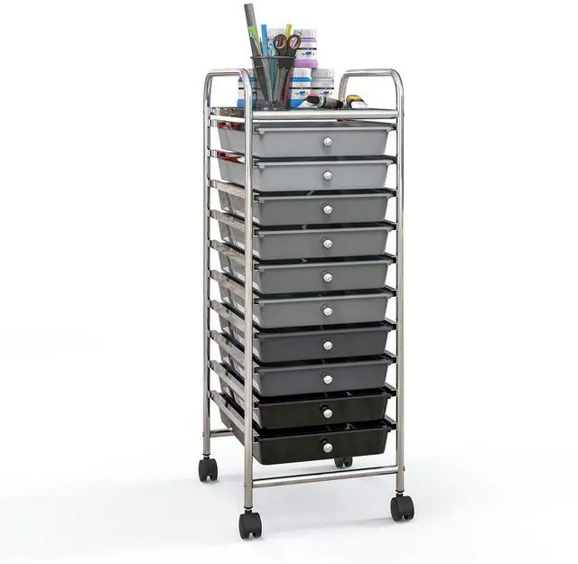 Main image of SlickBlue 10 Drawer Rolling Storage Cart Organizer with 4 Universal Casters-Gradient Gray