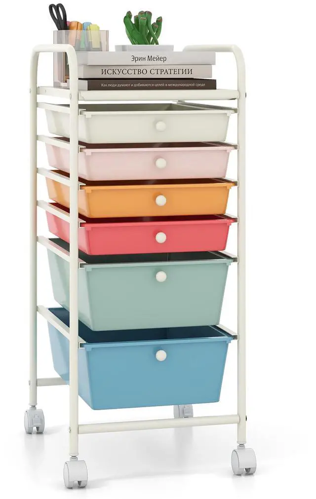 Alt view image 4 of 7 - SlickBlue 6 Drawers Rolling Storage Cart Organizer-Macaron