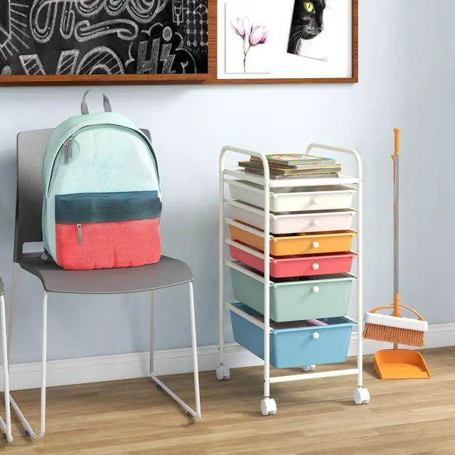 Alt view image 3 of 7 - SlickBlue 6 Drawers Rolling Storage Cart Organizer-Macaron