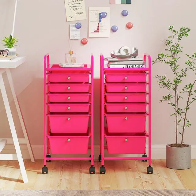 Alt view image 2 of 7 - SlickBlue Multifunctional 6 Drawers Rolling Storage Cart Organizer