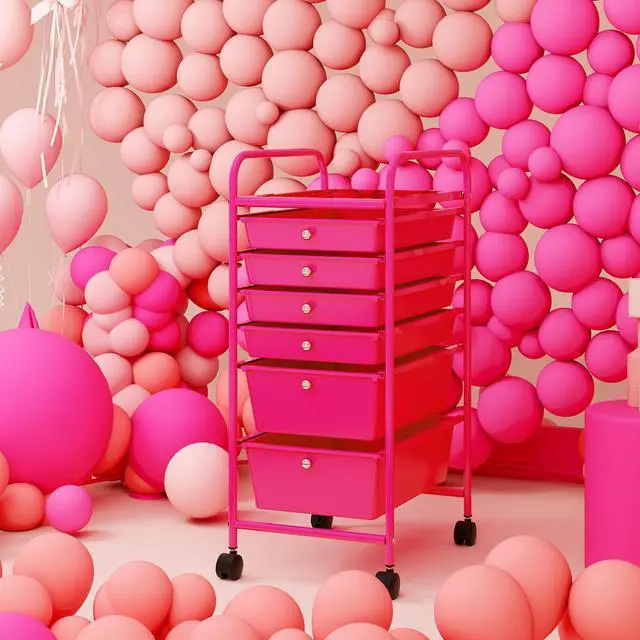 Alt view image 3 of 7 - SlickBlue Multifunctional 6 Drawers Rolling Storage Cart Organizer