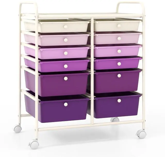 Main image of SlickBlue 12-Drawer Rolling Storage Cart with Removable Drawers and Lockable Wheels