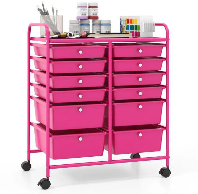 Alt view image 4 of 7 - SlickBlue 12-Drawer Rolling Storage Cart with Removable Drawers and Lockable Wheels