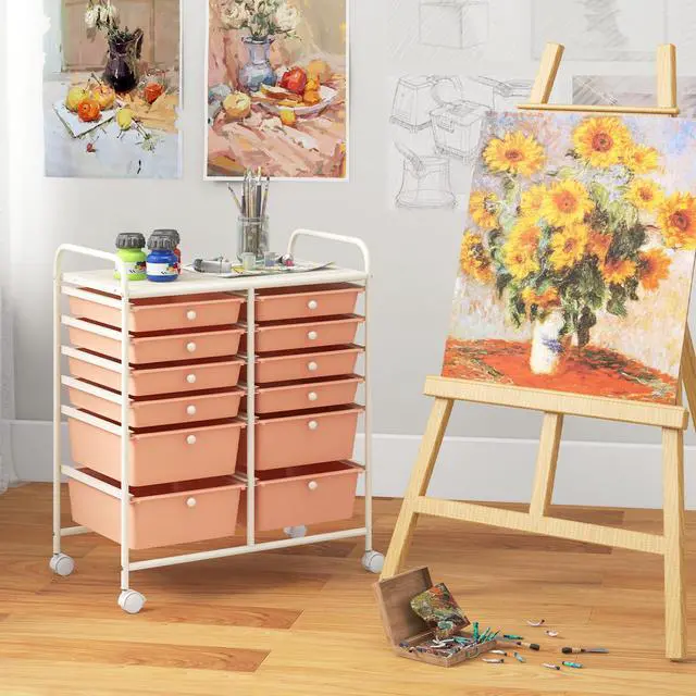 Alt view image 3 of 7 - SlickBlue 12-Drawer Rolling Storage Cart with Removable Drawers and Lockable Wheels