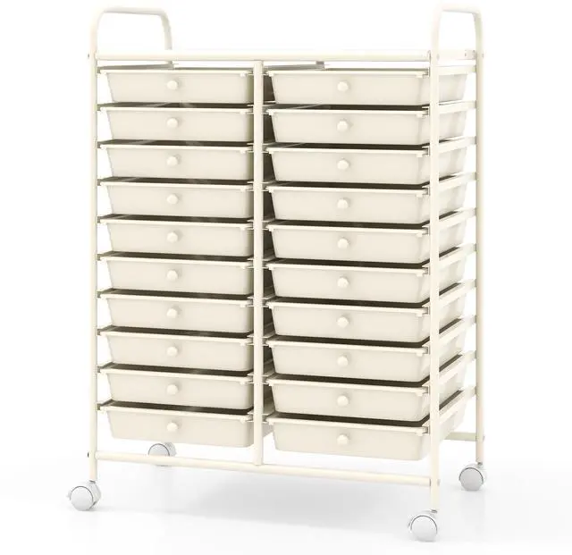 Alt view image 4 of 7 - SlickBlue 20 Drawers Rolling Storage Cart Studio Organizer-Beige