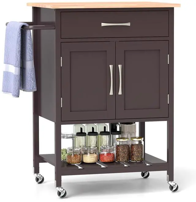 Main image of SlickBlue Rolling Kitchen Island Cart with Drawer and Towel Rack
