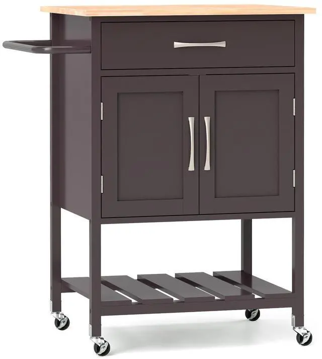Alt view image 4 of 7 - SlickBlue Rolling Kitchen Island Cart with Drawer and Towel Rack