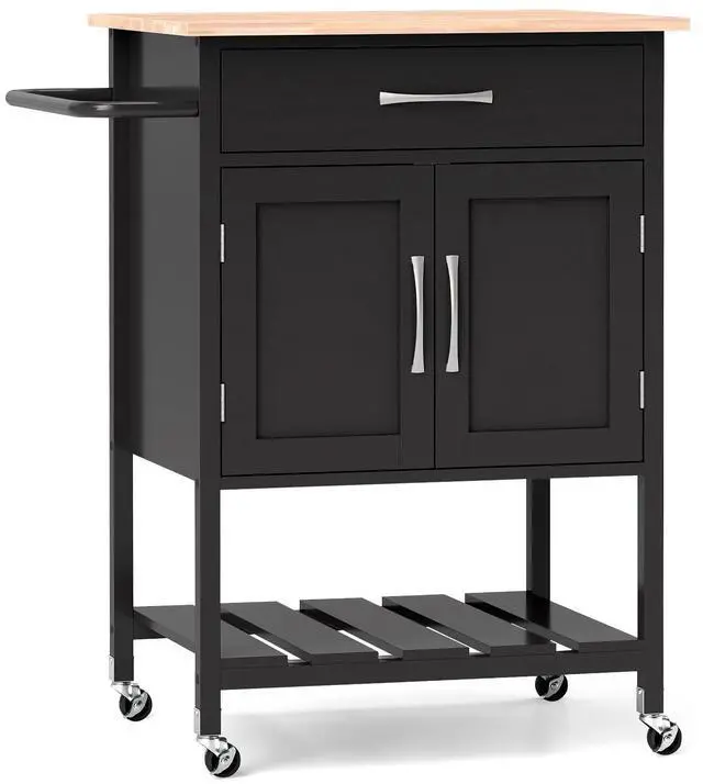 Alt view image 4 of 7 - SlickBlue Rolling Kitchen Island Cart with Drawer and Towel Rack