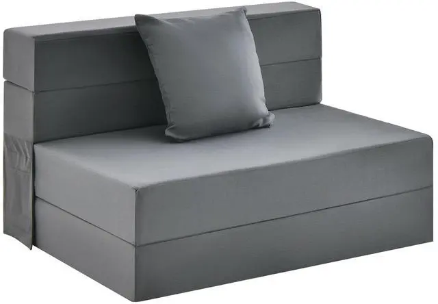 Main image of SlickBlue 6 Inch Tri-fold Sofa Bed Folding Mattress with Pillow-Dark Gray