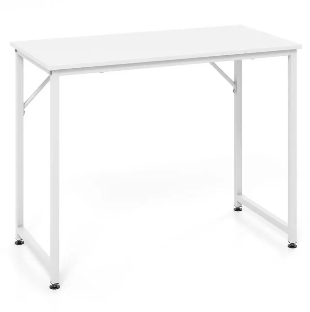 Alt view image 4 of 7 - SlickBlue 40 Inch Small Computer Desk with Heavy-duty Metal Frame-White