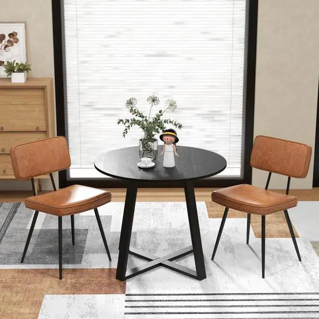 Alt view image 2 of 7 - SlickBlue Dining Chair Set of 2 with Padded Backrest and Seat-Brown