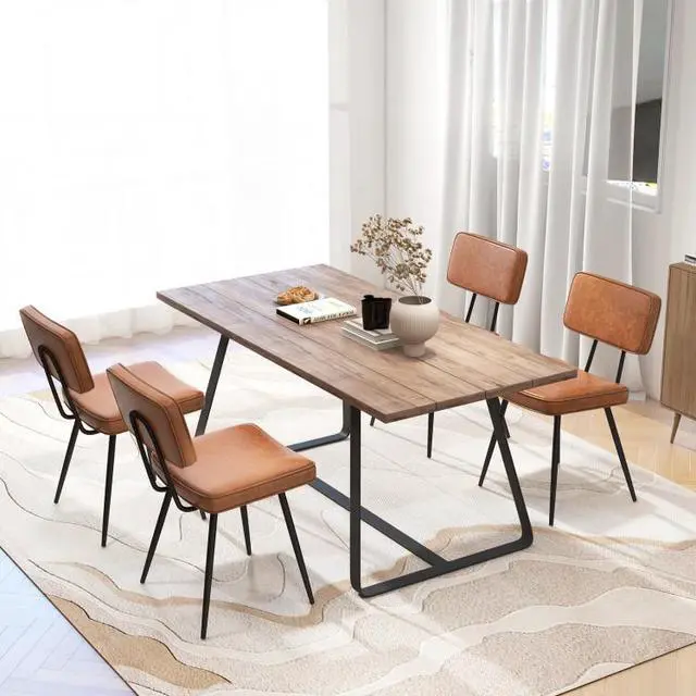 Alt view image 4 of 7 - SlickBlue Dining Chair Set of 2 with Padded Backrest and Seat-Brown
