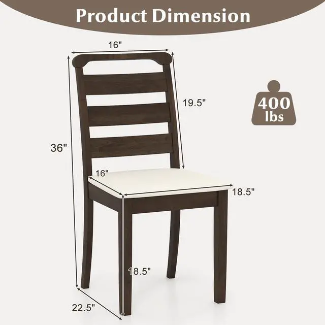 Alt view image 4 of 7 - SlickBlue Polyester Upholstered Wooden Dining Chair Set of 2-Walnut