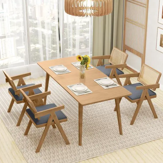 Alt view image 5 of 7 - SlickBlue Set of 2 Rattan Accent Chairs with Padded Cushion and Rubber Wood Frame-Gray