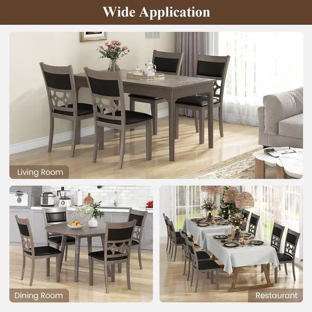 Alt view image 7 of 7 - SlickBlue Upholstered Dining Chair Set of 2 with Padded Backrest and Seat-Gray
