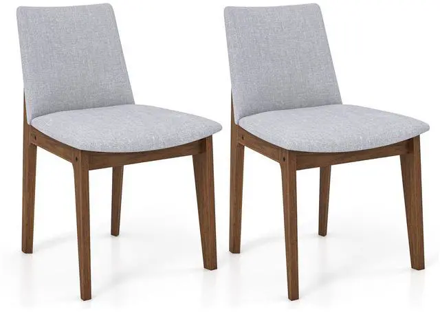 Main image of SlickBlue Set of 2 Wooden Dining Chairs Upholstered with High Curved Back-Walnut