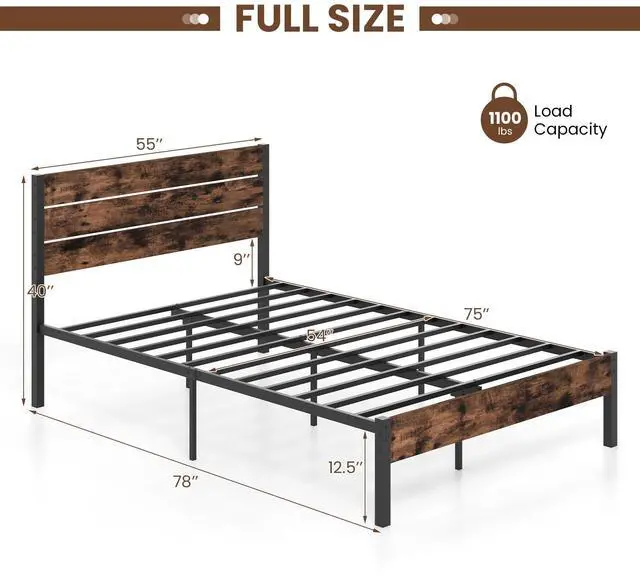 Alt view image 4 of 7 - SlickBlue Bed Frame with High Headboard and Mute Bar