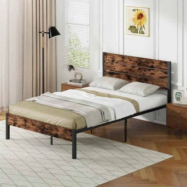 Alt view image 5 of 7 - SlickBlue Bed Frame with High Headboard and Mute Bar