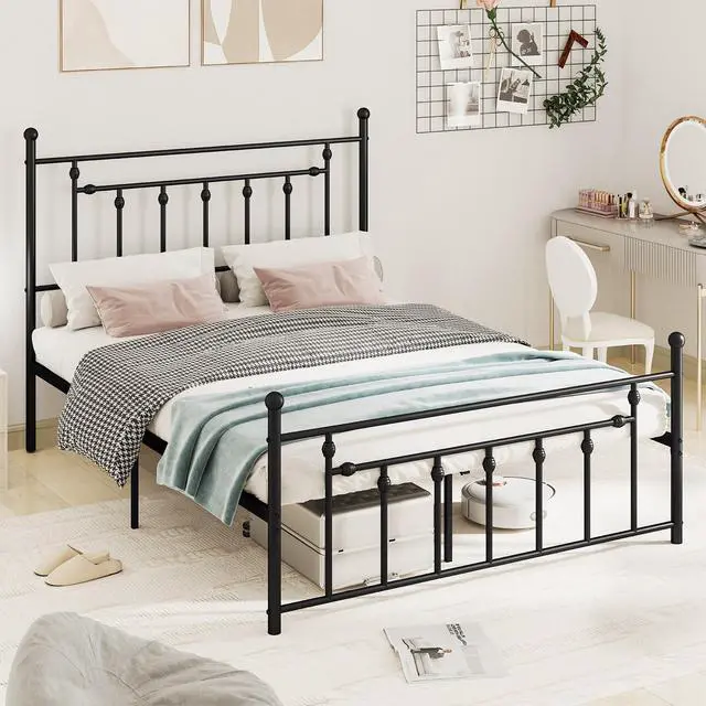 Alt view image 2 of 7 - SlickBlue Heavy-duty Metal Bed Frame with Headboard