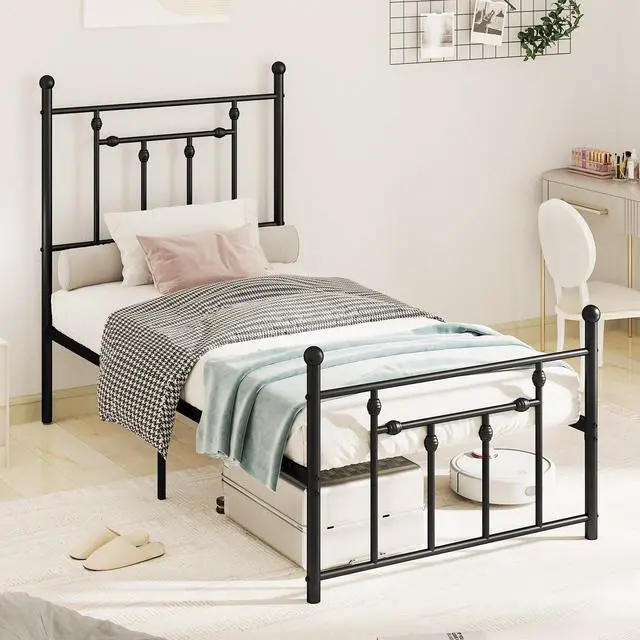 Alt view image 2 of 7 - SlickBlue  Heavy-duty Metal Bed Frame with Headboard