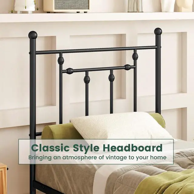 Alt view image 7 of 7 - SlickBlue  Heavy-duty Metal Bed Frame with Headboard