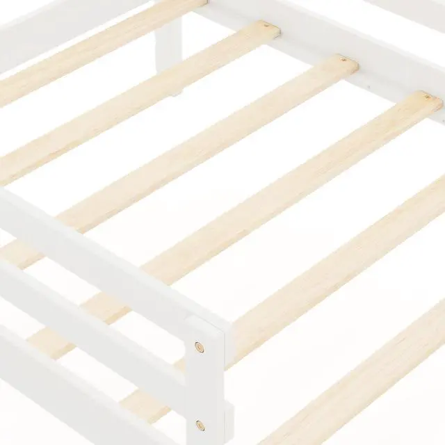 Alt view image 6 of 7 - SlickBlue Wooden Platform Bed Frame with Bookcase Headboard