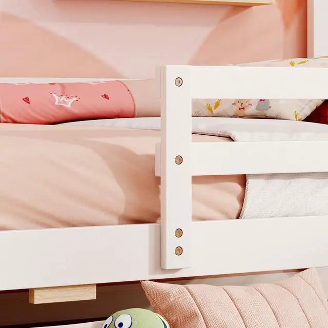 Alt view image 7 of 7 - SlickBlue Wooden Platform Bed Frame with Bookcase Headboard