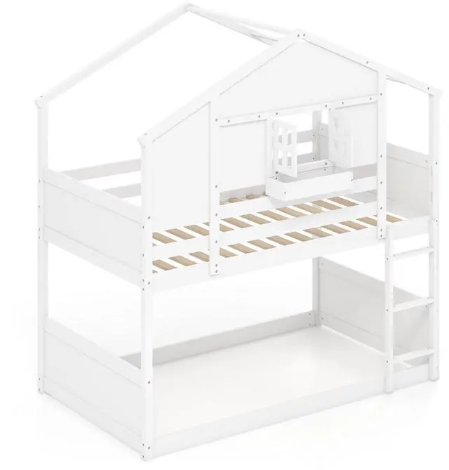 Main image of SlickBlue  Bunk Bed for Kids with Roof and Lockable Window