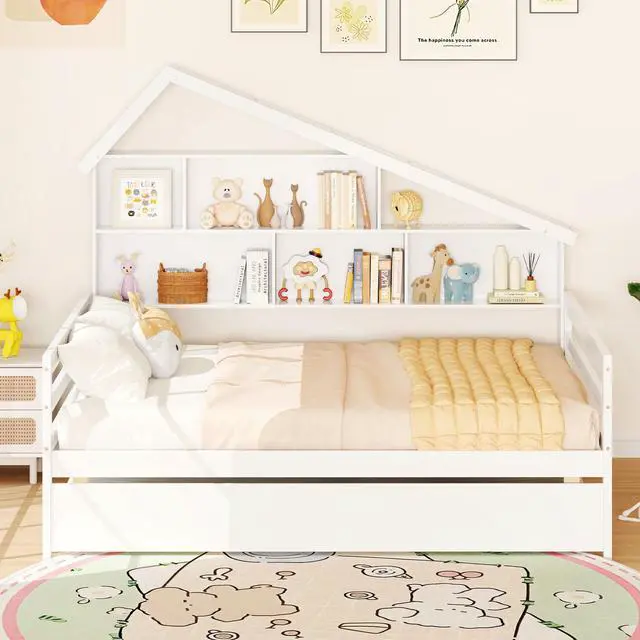 Alt view image 3 of 7 - SlickBlue House-Shaped Full Size Daybed with Twin Size Trundle