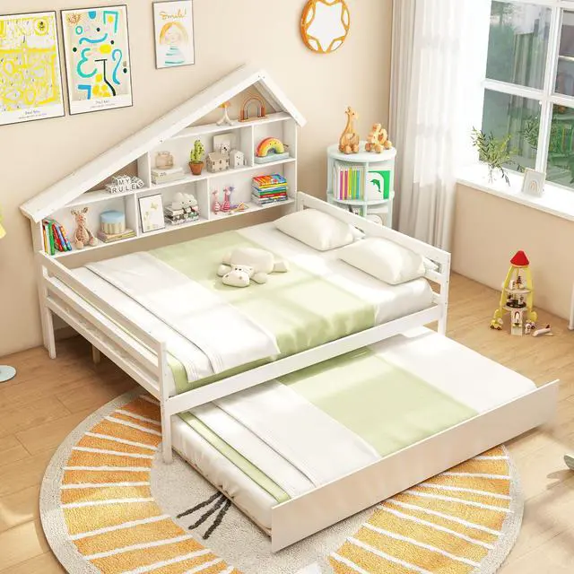Alt view image 5 of 7 - SlickBlue House-Shaped Full Size Daybed with Twin Size Trundle