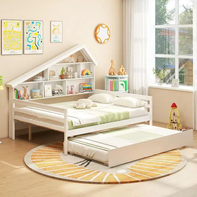 Alt view image 6 of 7 - SlickBlue House-Shaped Full Size Daybed with Twin Size Trundle