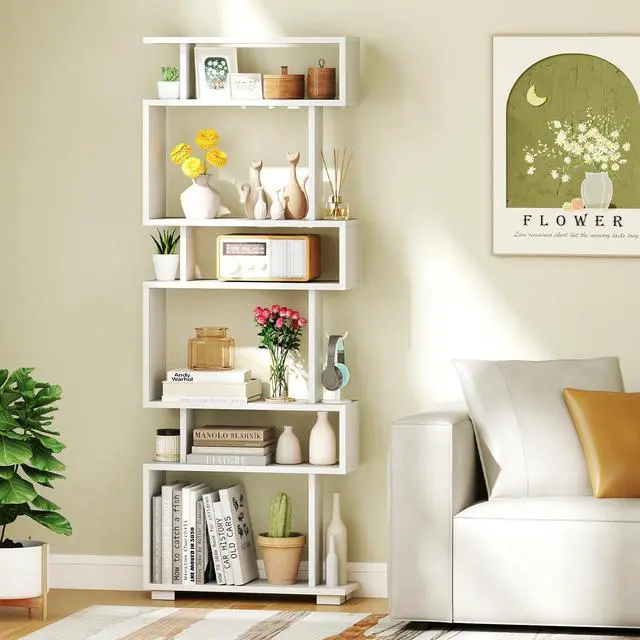 Alt view image 2 of 7 - SlickBlue 6-Tier Bookcase with Anti-Tipping Kit