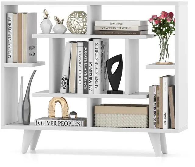 Alt view image 4 of 7 - SlickBlue Geometric Bookcase with Anti-Tipping Kit and Storage Shelving Unit