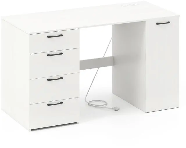 Main image of SlickBlue 53 Inches Computer Desk with Power Outlets and 4 Storage Drawers
