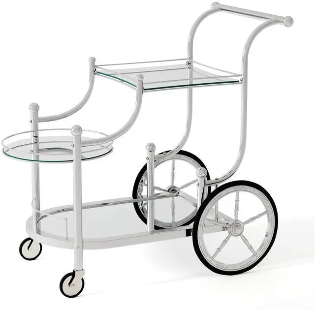 Main image of SlickBlue Kitchen Rolling Bar Cart with Tempered Glass Suitable for Restaurant and Hotel