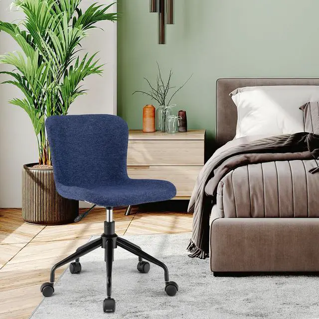 Alt view image 6 of 7 - SlickBlue Mid Back Armless Office Chair Adjustable Swivel Linen Task Chair