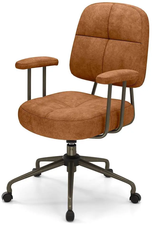 Alt view image 4 of 7 - SlickBlue Leathaire Upholstered Task Home Office Chair with Cushioned Back
