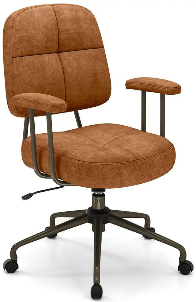 Main image of SlickBlue Leathaire Upholstered Task Home Office Chair with Cushioned Back