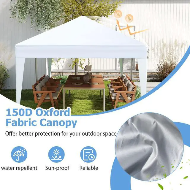 Alt view image 5 of 7 - SlickBlue 10 x 20 FT Pop up Canopy Tent with Carry Bag for Party BBQ-White