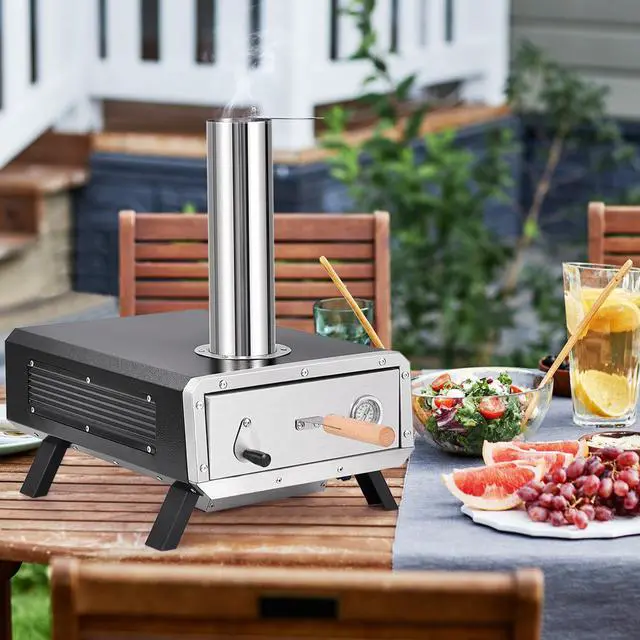 Alt view image 2 of 7 - SlickBlue Outdoor Pizza Oven Portable Wood Pellet Pizza Stove with 12 Inch Round Rotatable Pizza Stone