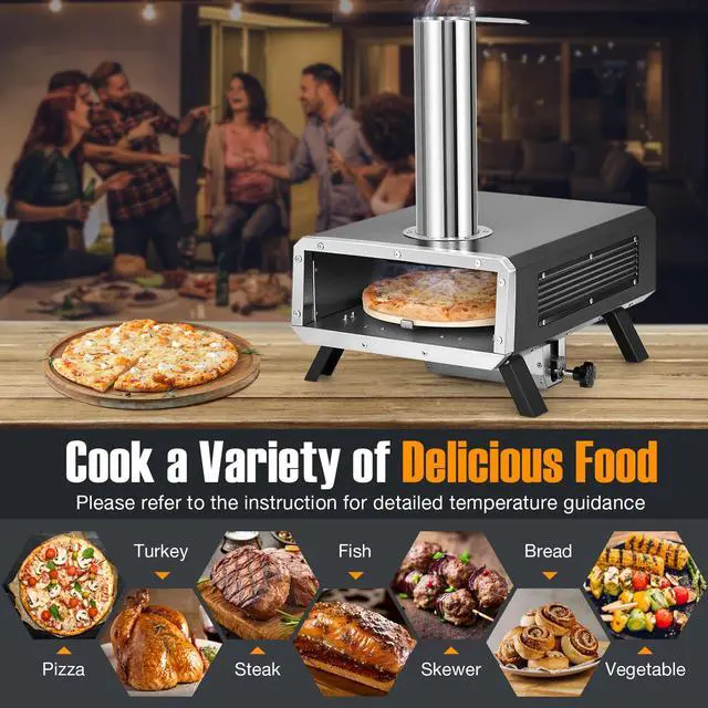 Alt view image 7 of 7 - SlickBlue Outdoor Pizza Oven Portable Wood Pellet Pizza Stove with 12 Inch Round Rotatable Pizza Stone