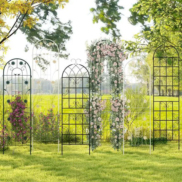 Alt view image 2 of 7 - SlickBlue 4 Pack 71 x 20 Inches Metal Garden Trellis for Climbing Plants