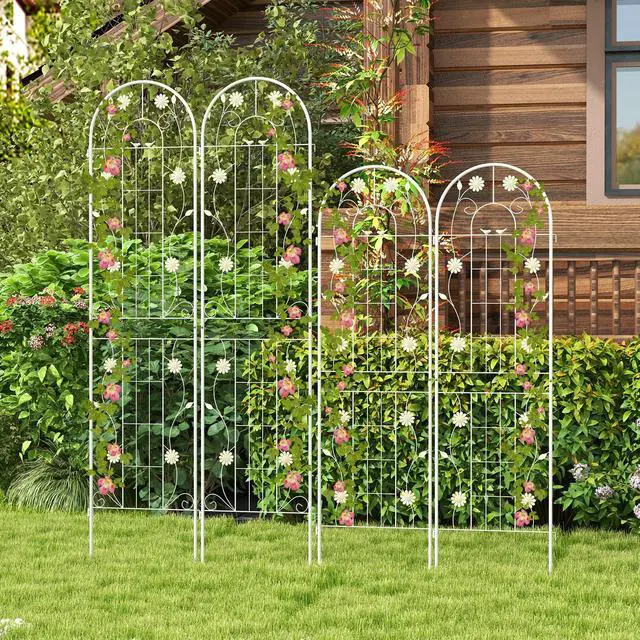 Alt view image 5 of 7 - SlickBlue 4 Pack 71 x 20 Inches Metal Garden Trellis for Climbing Plants