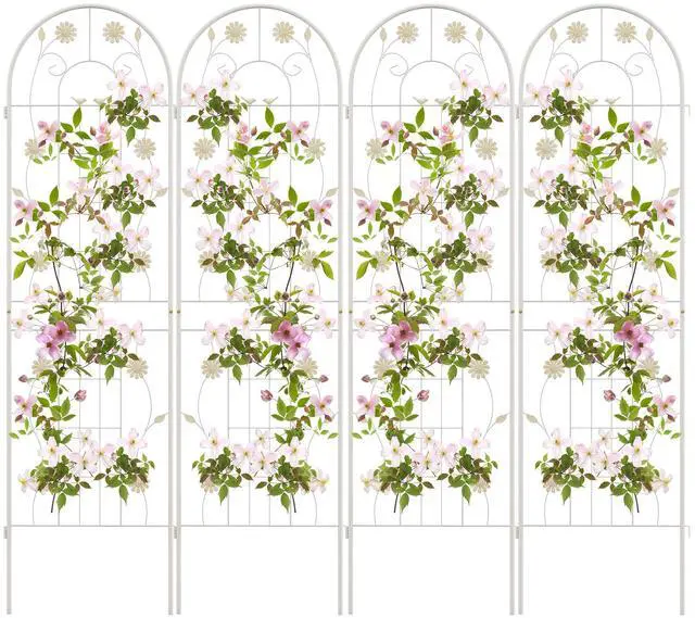 Main image of SlickBlue 4 Pack 71 x 20 Inches Metal Garden Trellis for Climbing Plants