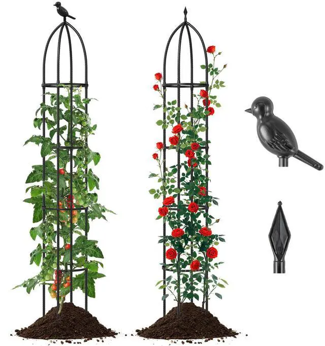 Alt view image 4 of 7 - SlickBlue 2-Pack Garden Obelisk Trellis for Climbing Plants