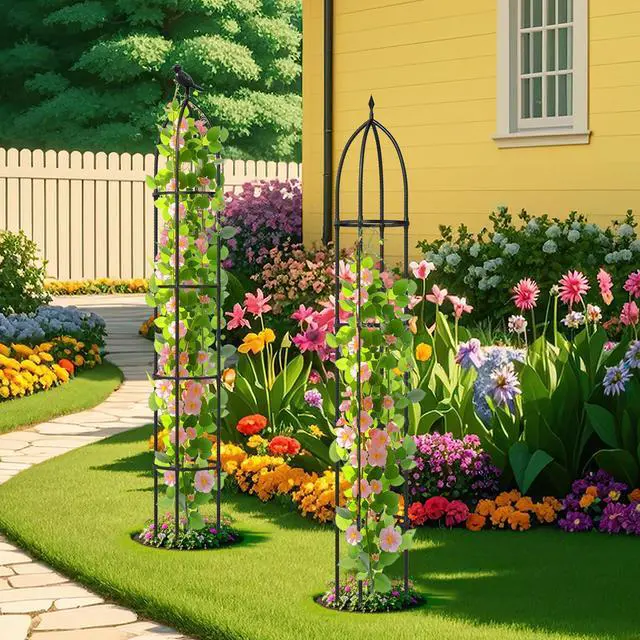 Alt view image 3 of 7 - SlickBlue 2-Pack Garden Obelisk Trellis for Climbing Plants