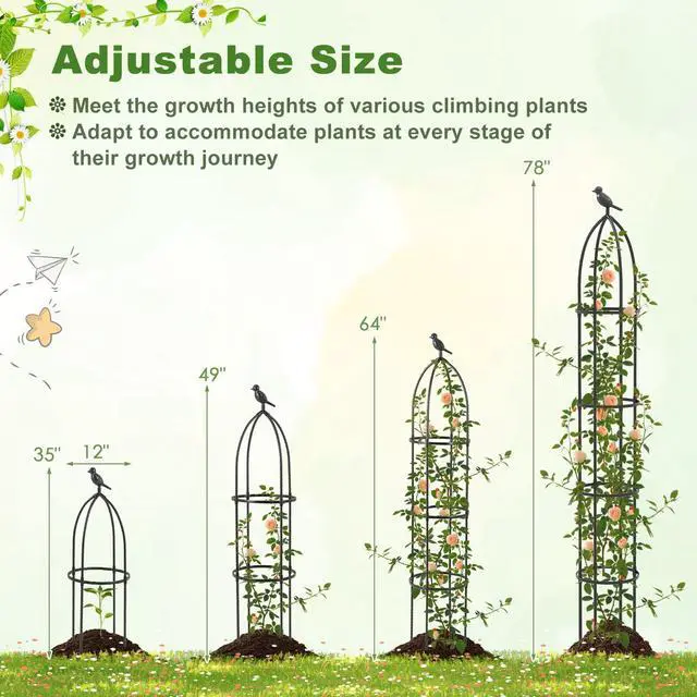 Alt view image 5 of 7 - SlickBlue 2-Pack Garden Obelisk Trellis for Climbing Plants