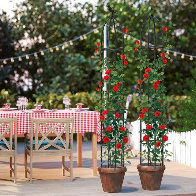 Alt view image 6 of 7 - SlickBlue 2-Pack Garden Obelisk Trellis for Climbing Plants